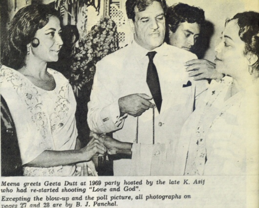 K Asif, Meena Kumari and Geeta Dutt in 1969